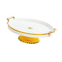 Užkandžių ir desertų padėklas, apvalus stovas pyragams su kojelėmis saldainiams, keksiukams, White without Lid