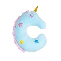 Kids Travel Neck Pillow Unicorns Memory Foam Pillow Ushaped Airplanes Car Flight Head Neck Support Pillow 1 mėlyna