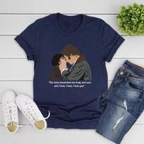 Pride and Prejudice T-Shirt Jane Austen Shirt Mr Darcy Tee Women Short Sleeve T-shirts You Bewitched My Body and Soul T Shirts S bordinė