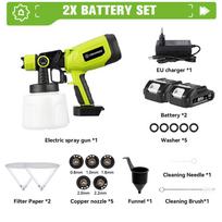ONEGREEN 1400ML Elektrinis purkštuvas 850W Akumuliatorinis dažų purkštuvas HVLP Automobilio Baldų Plieno Elektriniai Įrankiai Makita 18V Akumuliatoriui Pin 2 Battery-EU