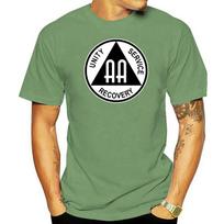 AA Alcoholics Anonymous Symbol T-Shirt Tee Shirt Free Sticker Cotton Tee Shirt Classic Custom Design S