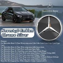 Blizgus juodas Naujausias 3D priekinių grotelių žvaigždės emblemos logotipas Mercedes Benz C W205 A W177 S W217 SL CLA CLS GLA GLB automobiliams