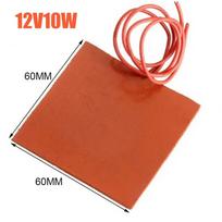 10W Heated Pad 12V 60*60mm Square Uniform temperature Waterproof 1.36*2.36in For fuel tank Heating Mat Silicone