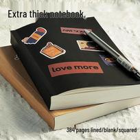 Wind Super Thick Minimalist Student Notebook – High Value Practical Diary, New Style Black [1 notebook/384 pages]