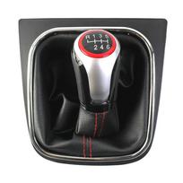 For VW Golf 5 6 R32 GTI GTD MK5 MK6 Jetta Scirocco 5 6 Speed Gear Shift Knob With Leather Gaiter Boot Cover Collar 5 Speed