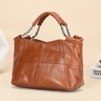 Rankinė iš natūralios odos, retro stiliaus, nešiojama rankoje, moteriška, vienpetė, crossbody, iš viršutinio sluoksnio karvės odos, su grandinėle po pažastimi, didelės talpos krepšys small šviesiai ruda spalva