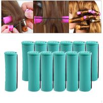 Perm Rods ing Heatless Rollers Perming ers Set with Rubber Band Styling Hairdressing Tools Women 12Pcs 2.5cm white