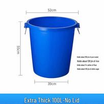 Aige 100L Large Round Outdoor Industrial Trash Can