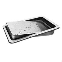 Modernus nerūdijančio plieno šiukšliadėžės dangtis namams ir biurui Rectangle silver