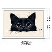 Siuvinėjimo kryželiu rinkinys su katės paveikslėliu 60x40cm Pasidaryk pats 11CT Siuvinėjimo rankdarbių rinkinys Namų dekoras black