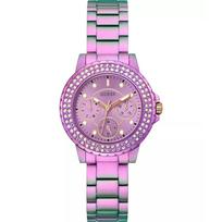 GUESS Daugiafunkcis laikrodis su irizojančiais cirkoniais GW0410L4 rožinė