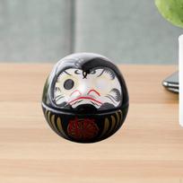 Small Ceramic Daruma Doll Japanese Art Sculpture Collectible Table Centerpiece Dharma Decor juoda
