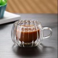 Shengfuyuan 260 ml dvigubos sienelės stiklinės su rankena (3 pakuotės)