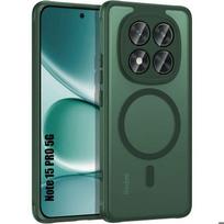 Dėklas Xiaomi Redmi Note 15 Pro 5G - su magnetiniu žiedu, apsauga kamerai - Naktinis žalias