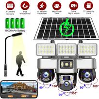 V380 PRO 4G Solar Camera with Solaire Powered Street Light Outdoor Waterproof Security Protection CCTV Cameras PTZ Rotation Vdieo Monitor 4G Camera