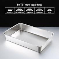 60x40x10cm Stačiakampė maisto padėklas iš nerūdijančio plieno
