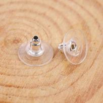 200Pcs Earring Backs Bullet Clutch Earring Backs Replacements for Studs with Pad Rubber Earring Stoppers Pierced Safety Backs sidabras