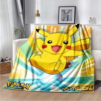 Animacinis Pokemonų spausdintas Anime vilnos pliušinis pledas Minkštas Pikachu šiltas pledas suaugusiems ir vaikams Miegamojo sofos dovana 75x90cm