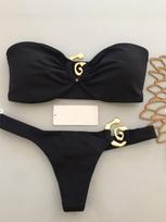 2025 Naujas Vasaros Maudymosi Kostiumas Bikini Rinkinys Seksualus Be Petnešėlių Leopardinis Bikini 2 Dalių Rinkinys Moterims Skeltas Maudymosi Kostiumas Paplūdimio T-string Bikini S leopardas