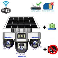 V380 Pro Solar Camera 3 Lens WiFi Security Cameras Outdoor Smart Home Solaire Power PTZ IP 15MP Night Vision CCTV Surveillance WIFI camera