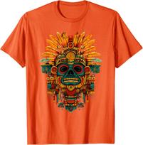 Actekų Majų Dievo Kaukolės Galvos Apdangalas Grafinis Marškinėlis Vyrams Kvėpuojantis Trumpomis Rankovėmis T-shirt Atsitiktinė Kelionė S