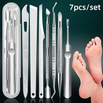 7-in-1 Profesionalus nerūdijančio plieno pedikiūro rinkinys - Dvigalvis nuospaudų šalinimo priemonė/Odos atstūmėjas namų SPA ir salonui (Lengvas valymas)