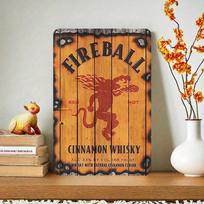 Vintage Fireball Canela Whisky Metal Sign Durable A Living Room Retro Waterproof Easy Hang for Home Bar Kitchen Decorate Signs 20x30cm
