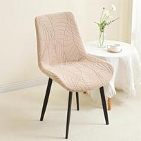 Prabangus itališkas valgomojo kėdės ir taburetės užvalkalas svetainei Curved Chair Cover chaki