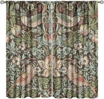 William Morris Blackout Užuolaidos   Boho Menas Sodybos Retro Paukštis Augalas Natūralus Gėlių Raštas Spausdintos Langų Užuolaidos   Svetainei Stogui 100*130 Grommet Top 1pcs