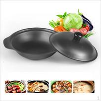 Iron Casserole Shallow Wok Cooking Pan,Baking Camping 14cm