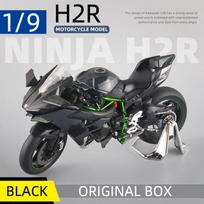 1:9 mastelio Kawasaki H2R metalinis motociklo modelis, statiniai papuošalai, simuliacinis garsas ir šviesa, lieto metalo automobilis, vaikų žaisliniai automobiliai, gimtadienis