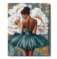 Balerina ir baltos gėlės