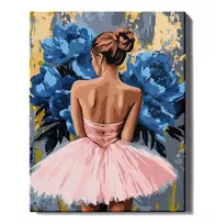Balerina ir mėlynos gėlės
