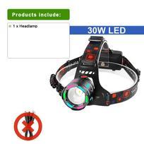 Strong Power Headlight 30W LED Rechargeable Headlmap Fluorescent Light Ultra Powerful Head Flashlight Zoomable Lantern Night Fishing A-Headlamp