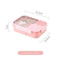 Bento pietų dėžutė vaikams mergaitėms animacinių filmukų studentams kawaii miela šildoma 3 skyrių sumuštiniui užkandžiui maisto dėžutė speciali valgyklos maisto laikymo dėžutė white