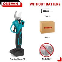 ONEVAN 32 mm bešepetės elektrinės genėjimo žirklės, didelės galios 2 pavarų genėjimas sodo medžių šakų pjovimo žirklės įrankis, skirtas Makita 18V-21V akumuliatoriui Without Battery