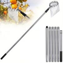 Stainless Steel Splicing Rod Fruit Picker 1.6/2.4/3.2/4M Telescopic Pole High Tree Orchard Picking Tool For Farm Garden Supplies 1.6m