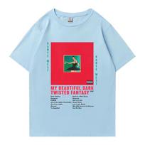 Reperis Kanye Westas „My Beautiful Dark Twisted Fantasy 2024“ marškinėliai vyrams ir moterims, vintažiniai trumpomis rankovėmis, unisex dideli marškinėliai S