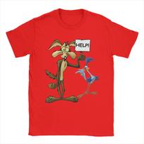 Wile E. Kojotas ir Paukštis Bėgikas T-shirt Vasaros Harajuku T-shirts Vyriški Medvilniniai Apvalia Kaklo Didelio Dydžio 5XL Marškinėliai Trumpomis Rankovėmis S