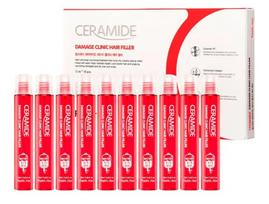 Atkuriamasis plaukų fileris su ceramidais FarmStay Ceramide Damage Clinic Hair Filler, 10 vnt × 13 ml
