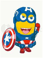 Tapyba pagal skaičius Minionas Kapitonas Amerika, 15x20 cm