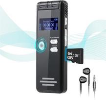 Diktofonas 64GB diktofonas HD, dvigubas mikrofonas, 4608 val., 1 vnt