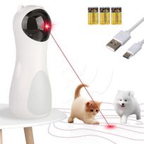 interaktyvus katės žaislas su automatiniu lazeriu, 5 kampai, tylus, baltas, 1 vnt
