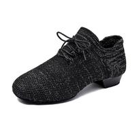 Moterims minkštapėdžiai jūreivių nacionalinio standarto džiazo šokių batai kvadratinių šokių batai Suede-2.5cm-34 juoda