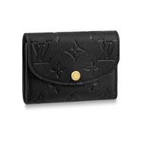 LOUIS VUITTON Rosalie trumpas piniginės dėklas kortelėms su spaudėmis, minkštos grūdelio odos, piniginė, monetinė, įprastas, moteriškas, juodas One Size-Gift Set(Basic Set+Box+Shopping Bag) juoda
