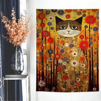 Gustav Klimt meno tapyba kabantis bohemiškas gobelenas svetainei namų bendrabučio dekorui japoniškas gobelenas 50x70cm