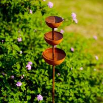 3-Tier Vintage Wrought Iron Rainwater Collector - Outdoor Garden Decorative Art Piece 3 Layers