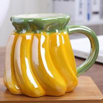 Keramikinis puodelis banano formos puodelis mielas bananinis pieno puodelis 401-500ml oranžinė