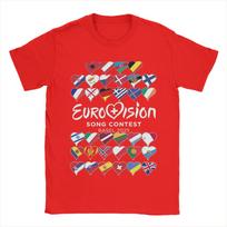 Visos vėliavos Eurovizijos dainų konkursas BASEL 2025 Šaunūs grynos medvilnės marškinėliai trumpomis rankovėmis Apvalia kaklo iškirpte Drabužiai Dydis plius S