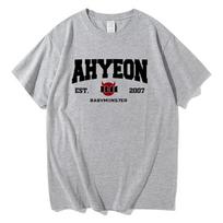 AHYEON EST 2007 Marškinėliai Kpop Grupė BabyMonster Spausdinti Marškinėliai Mergaitėms Moterims Vasaros Marškinėliai Aukštos Kokybės Streetwear S